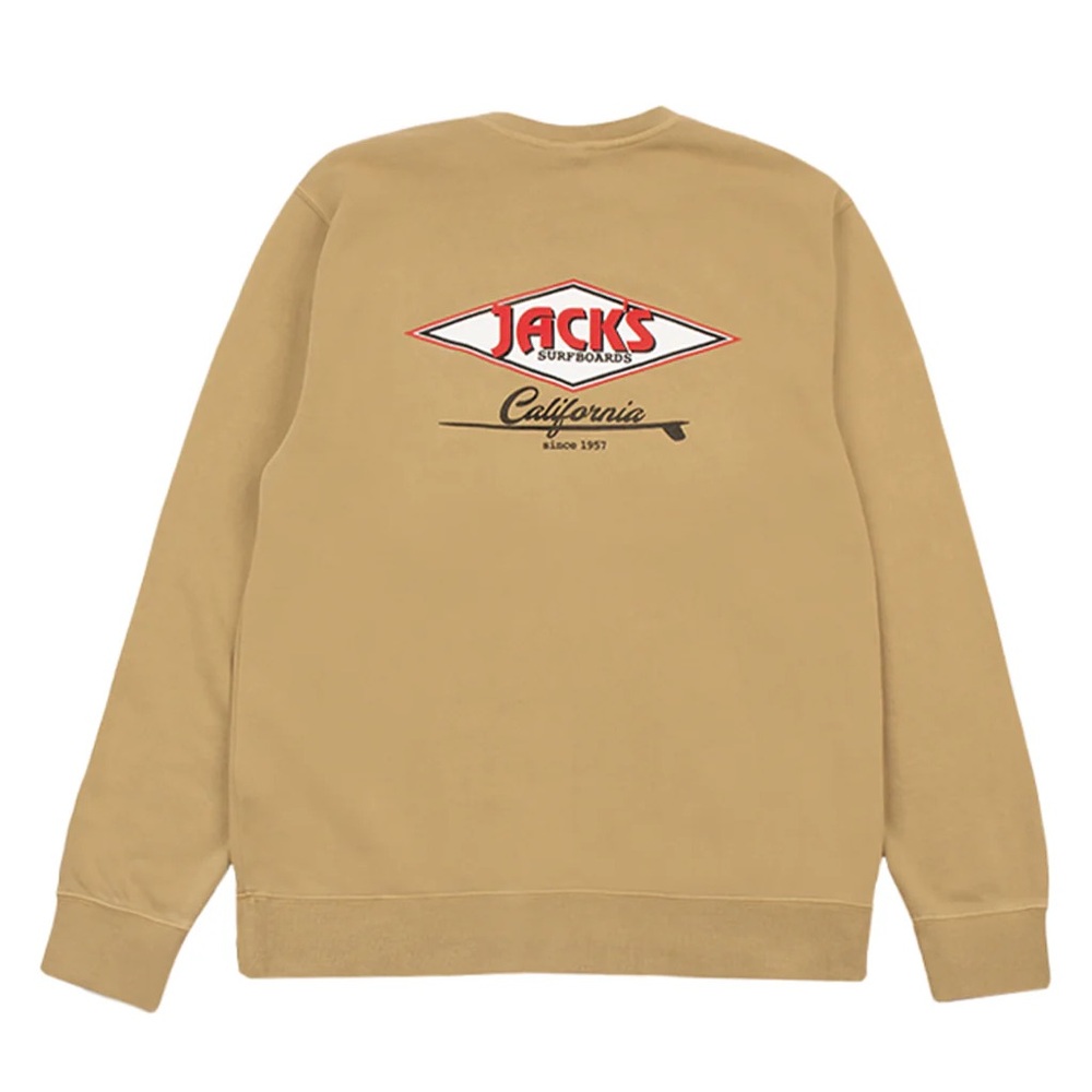 Jack’s Surfboards Cal Diamond Crewneck Tan Sweatshirt